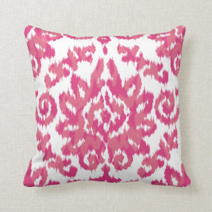 Rosa Ikat Boho wunderliches ethnisches Girly Kissen