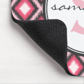 Rosa Ikat Monogramm Mousepad (Ecke)