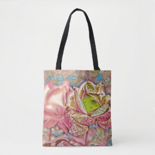 Rosa Illustration Kunst, Dichtung und Musik Tasche