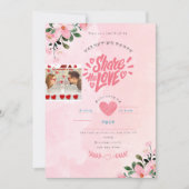 rosa Illustrationsvalentin-Tageskarte Einladung (Vorderseite)