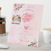 rosa Illustrationsvalentin-Tageskarte Sockelschild (In Situ)