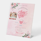 rosa Illustrationsvalentin-Tageskarte Sockelschild (Vorderseite)