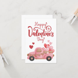 Rosa Illustriert Happy Valentines Day Einladung