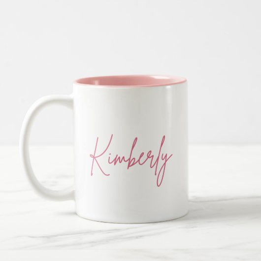 Rosa Illustrierte Blumenbezeichnung Tasse (Links)