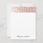 Rosa Imitat Glitzer Einladung Hochzeit (Rückseite)