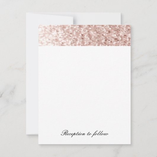 Rosa Imitat Glitzer Einladung Hochzeit (Rückseite)