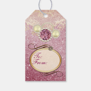 Rosa Imitat-Glitzer-Juwelen u. Geschenkanhänger