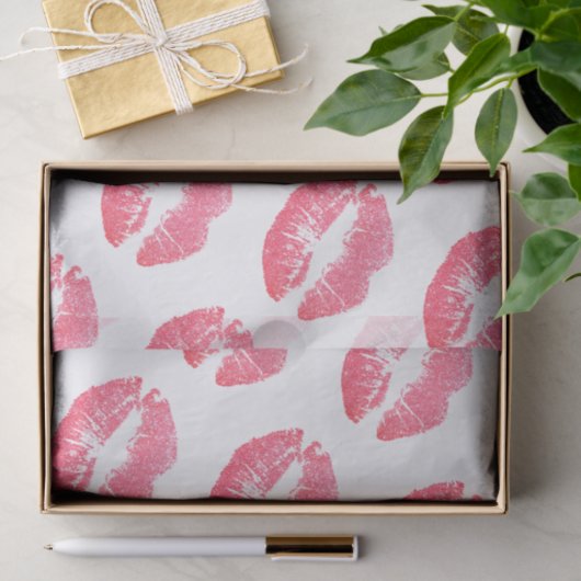 Rosa Imitat-Glitzer-Lippenseidenpapier Seidenpapier (Geschenk)