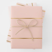 Rosa Imitat Gold Strip Muster Geschenkpapier Set (Beispiel)