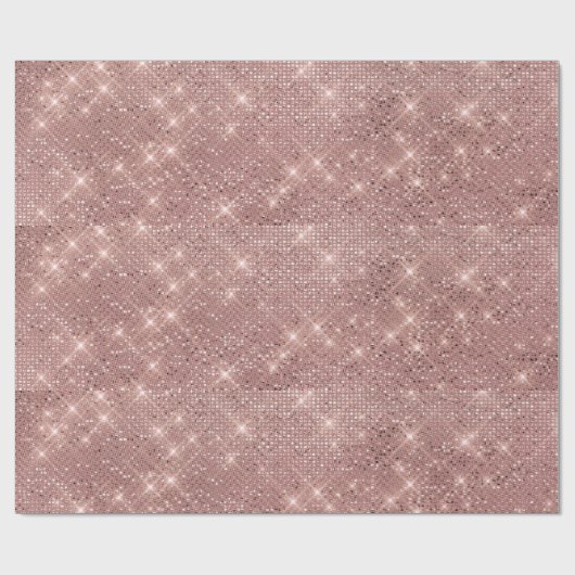 Rosa Imitat Rose Gold Glitzer Geschenkpapier (Flach)