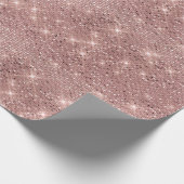 Rosa Imitat Rose Gold Glitzer Geschenkpapier (Ecke)