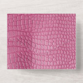 Rosa Imitate Alligator Animal Baby Dusche All In One Einladung (Rückseite)