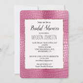 Rosa Imitate Alligator Animal Brautparty Einladung (Vorderseite)