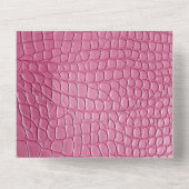 Rosa Imitate Alligator Animal Print All In One Einladung (Rückseite)