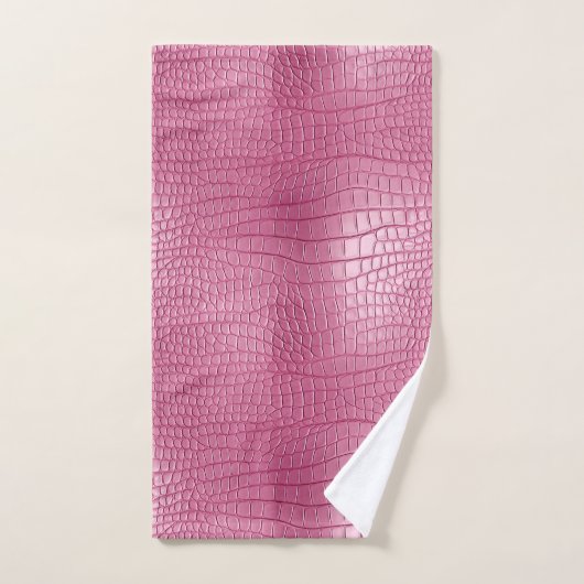 Rosa Imitate Alligator Animal Print Badhandtuch Set (Handtuch)