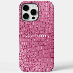 Rosa Imitate Alligator Animal Print iPhone 16 Pro Max Hülle