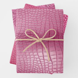 Rosa Imitate Alligator Animal Print Geschenkpapier Set