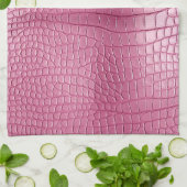 Rosa Imitate Alligator Animal Print Geschirrtuch (Gefaltet)