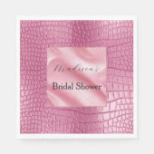 Rosa Imitate Alligator Animal Print Serviette (Vorderseite)