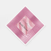 Rosa Imitate Alligator Animal Print Serviette (Ecke)