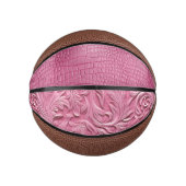 Rosa Imitate Alligator Tier Mini Basketball (Vorderseite)