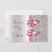 Rosa Imitate - Bow & Diamonds Save the Date (Vorderseite)