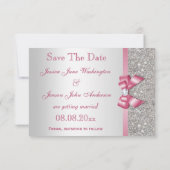 Rosa Imitate - Bow & Diamonds Save the Date (Rückseite)