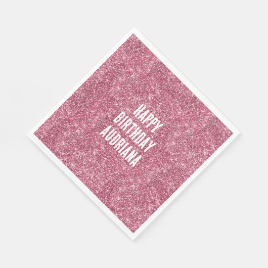 Rosa Imitate Glitterie Streifen Serviette (Ecke)