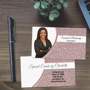 Rosa Imitate Glitzer Benutzerdefiniertes Beruflich Visitenkarte