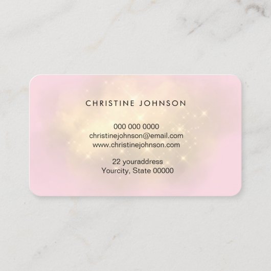 Rosa Imitate Glitzer Buglogo Visitenkarte (Rückseite)