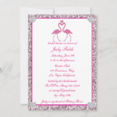 Rosa Imitate Glitzer Flamingo Brautparty Einladung (Vorderseite)