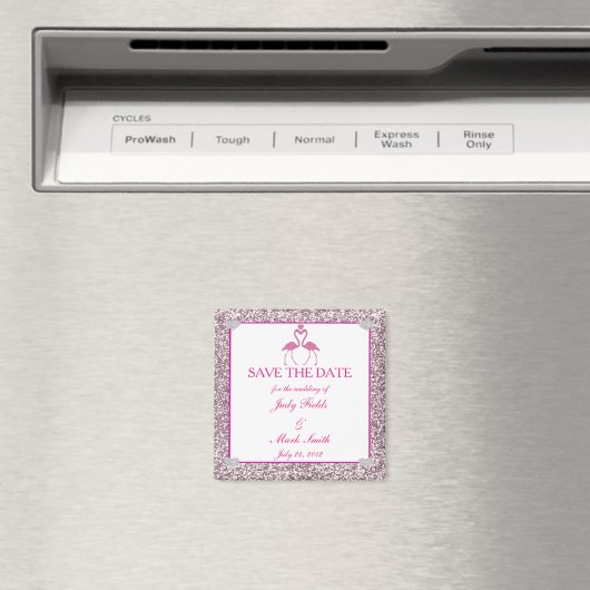 Rosa Imitate Glitzer Flamingo Speichern Sie das Da Magnet (In Situ (Geschirrspüler))