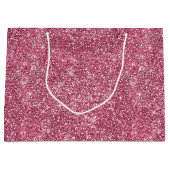 Rosa Imitate Glitzer Große Geschenktüte (Vorderseite)