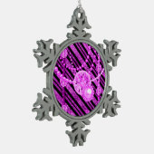 Rosa Imitate Glitzer & Juwelen Pewter Snowflake Schneeflocken Zinn-Ornament (Links)