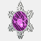 Rosa Imitate Glitzer & Juwelen Pewter Snowflake Schneeflocken Zinn-Ornament (Rechts)