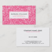 Rosa Imitate Glitzer Modernes Design Visitenkarte (Vorne/Hinten)