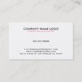 Rosa Imitate Glitzer Modernes Design Visitenkarte (Rückseite)