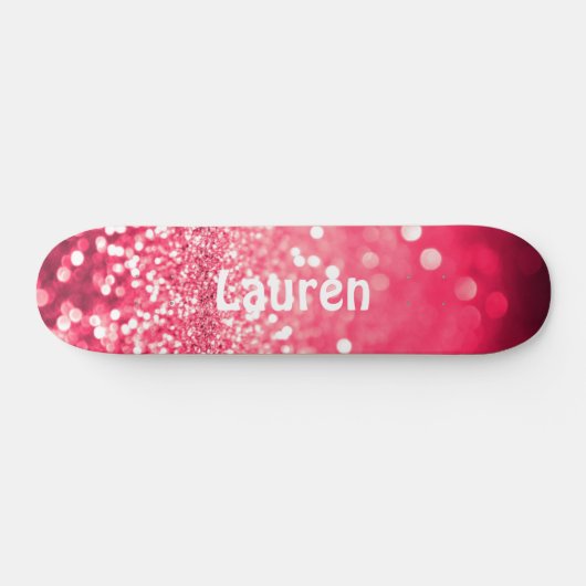 Rosa Imitate Glitzer Personalisiert Girls Skateboa Skateboard (Horizontal)