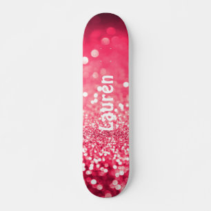 Rosa Imitate Glitzer Personalisiert Girls Skateboa Skateboard