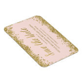 Rosa Imitate Glitzer Save the Date Magnet (Rechte Seite)