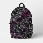 Rosa Imitate Glitzer Schwarz Bedruckter Rucksack (Vorderseite)