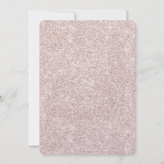 Rosa Imitate Glitzer Sparkor Einladung (Rückseite)