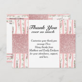 Rosa Imitate Glitzer und Blumenpinsel Pinselstrich Postkarte (Vorne/Hinten)