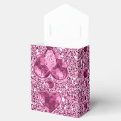 Rosa Imitate Glitzer- und Herztropfen Geschenkschachtel (Geöffnet)