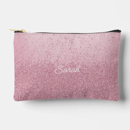 Rosa Imitate Glitzer Valentine Zubehörtasche (Vorderseite)
