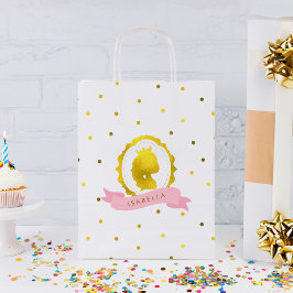 Rosa Imitate Gold Cameo und Confetti Dots Kleine Geschenktüte