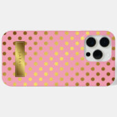 Rosa Imitate Gold Foil Polka Dots Muster Case-Mate iPhone Hülle (Rückseite (Horizontal))