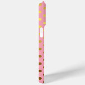 Rosa Imitate Gold Foil Polka Dots Muster Case-Mate iPhone Hülle (Rückseite / Rechts)