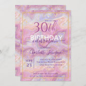 Rosa Imitate Gold Glitzer beginnt jeden Geburtstag Einladung (Vorne/Hinten)