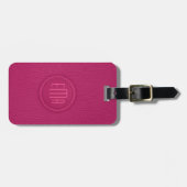 Rosa Imitate Leather Look Monogram Gepäckanhänger (Vorderseite horizontal)